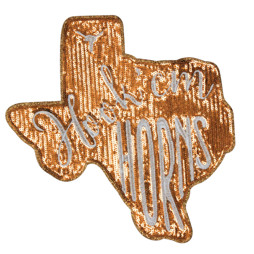 Hook'em Horns Texas Patch (Large/Sequin)