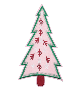 Pink Christmas Tree Patch (Large/Chenille)