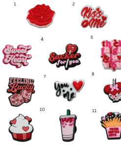Valentine Croc Charms