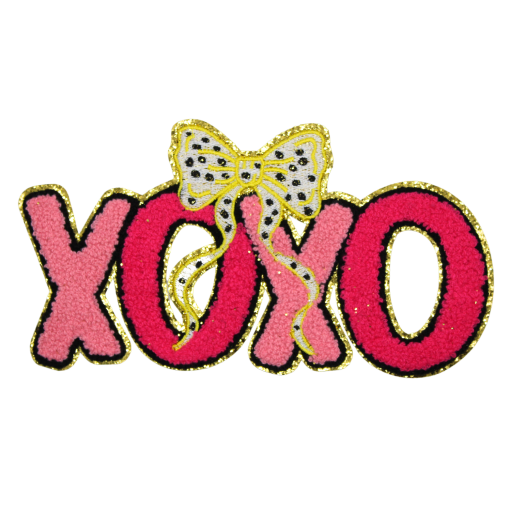 XOXO Yellow Bow Patch (Medium/Chenille)