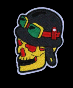 Yellow Skull With Cap And Goggles Patch(Small/Embroidery)