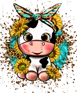 Baby Cow Splash DTF Transfer