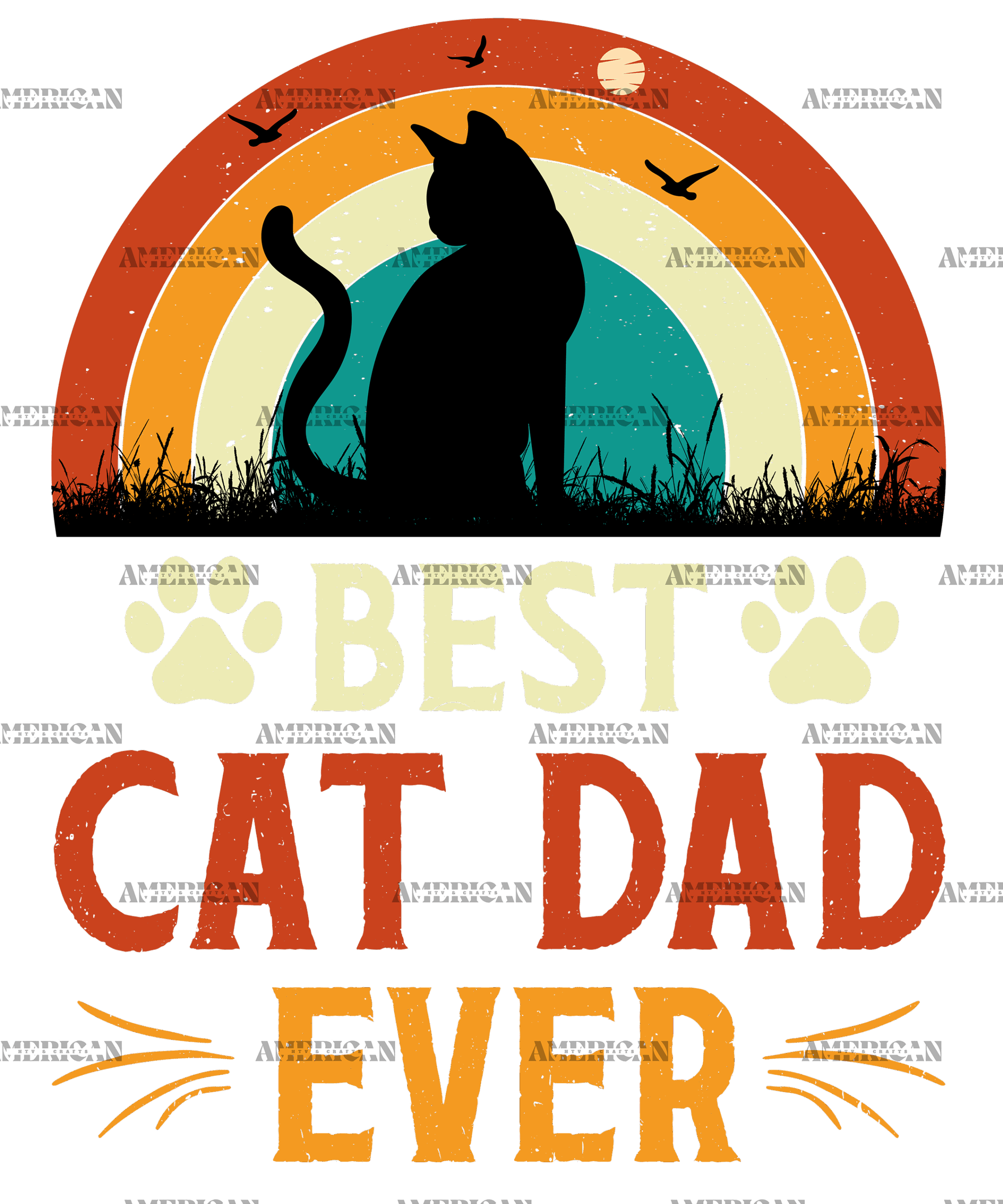 Best Cat Dad Ever-1 DTF Transfer