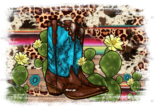 Cactus Boots DTF Transfer
