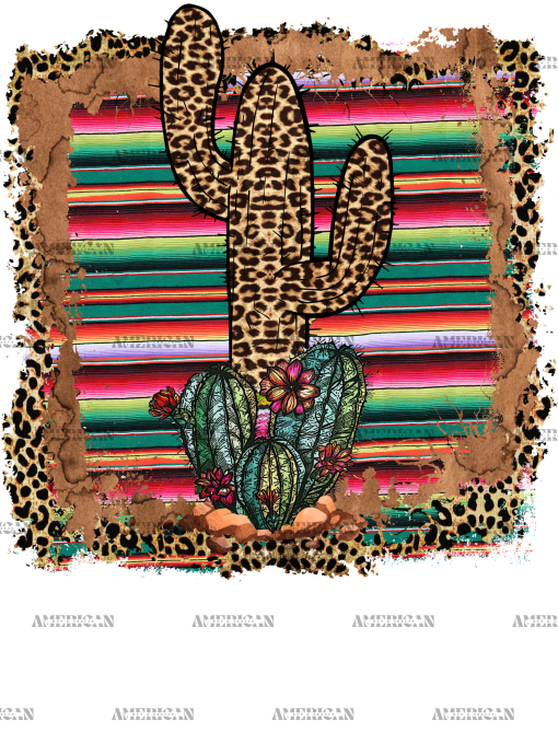 Cactus Serape Frame DTF Transfer