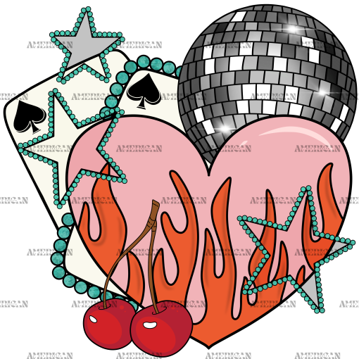 Cherry Heart-1 DTF Transfer