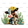 Cow And Sunflower DTF Transfer