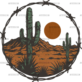 Desert Barb Wire DTF Transfer