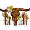 Dry Cactus And Bull Skull DTF Transfer