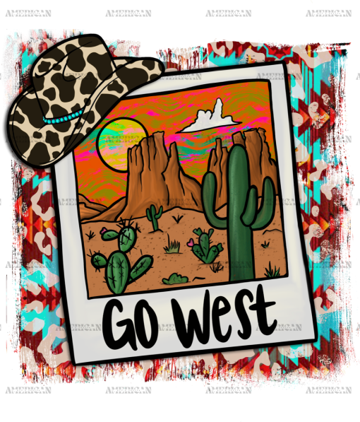 Go West Polaroid DTF Transfer