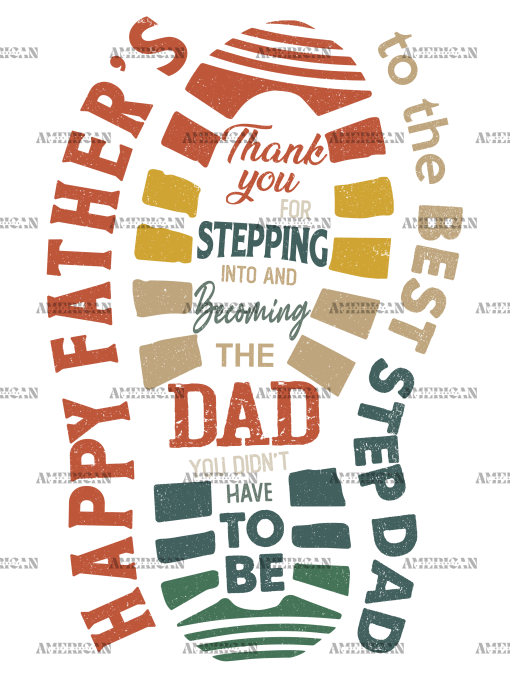 Happy Father's Day Footstep DTF Transfer