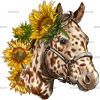 Horse With Sunflowers-1 DTF Transfer
