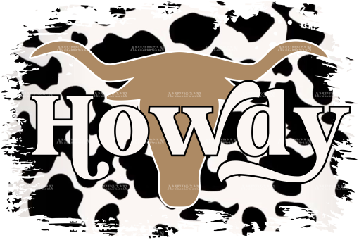 Howdy Western Cow DTF Transfer