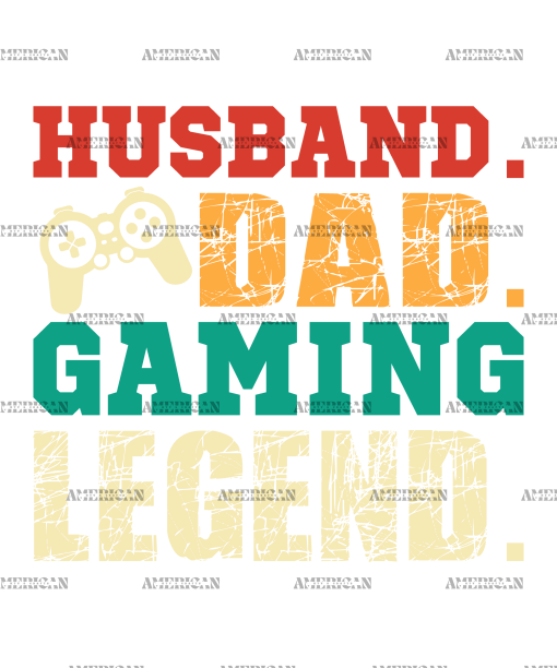 Husband Dad Gaming Legend DTF Transfer