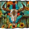 Leopard Horn Bull Skull Aztec DTF Transfer