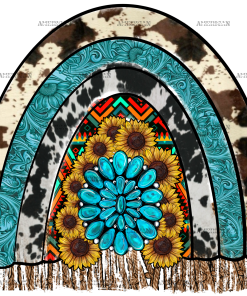 Rainbow Sunflower Gemstone DTF Transfer