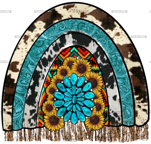 Rainbow Sunflower Gemstone DTF Transfer