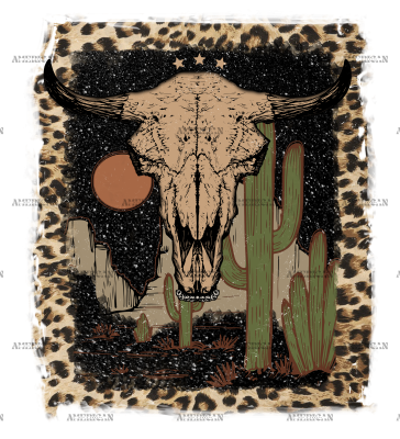 Retro Bull Skull DTF Transfer