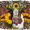Sunflower Cow Leopard DTF Transfer