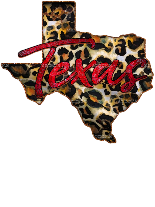 Texas Leopard Map DTF Transfer