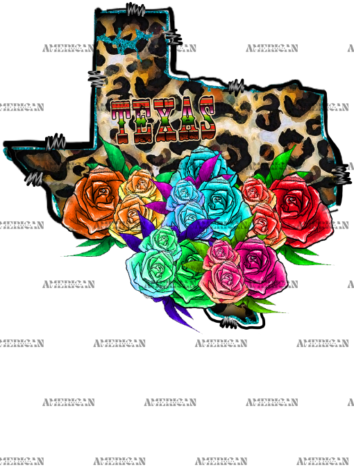 Texas Leopard And Roses DTF Transfer