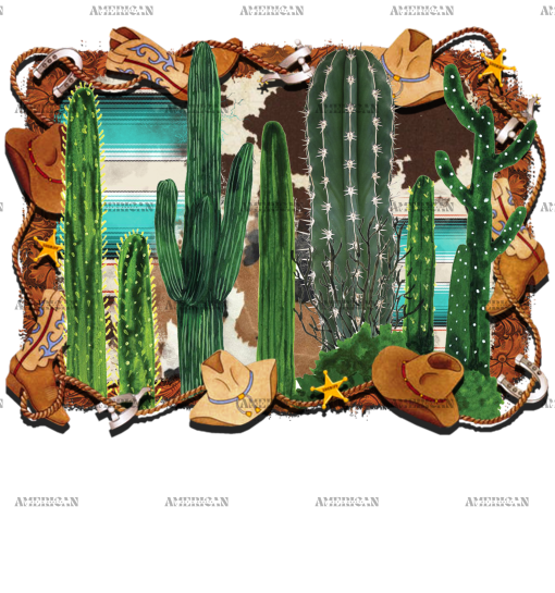 Western Cactus DTF Transfer