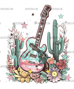 Western Guitar DTF Transfer