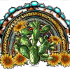 Western Rainbow With Cactus DTF Transfer