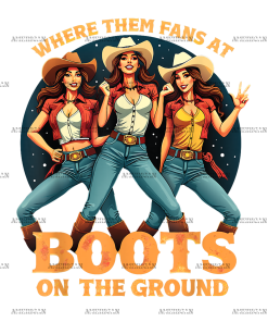 Where Them Fans At Boots On The Ground-16 DTF Transfer