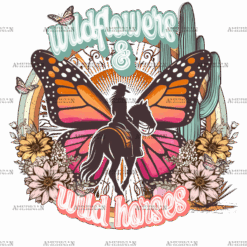 Wild Flowers And Wild Horses DTF Transfer