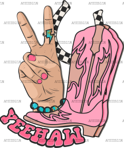 Yeehaw Cowgirl Peace DTF Transfer