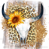 Cow Skull And Sunflower DTF Transfer