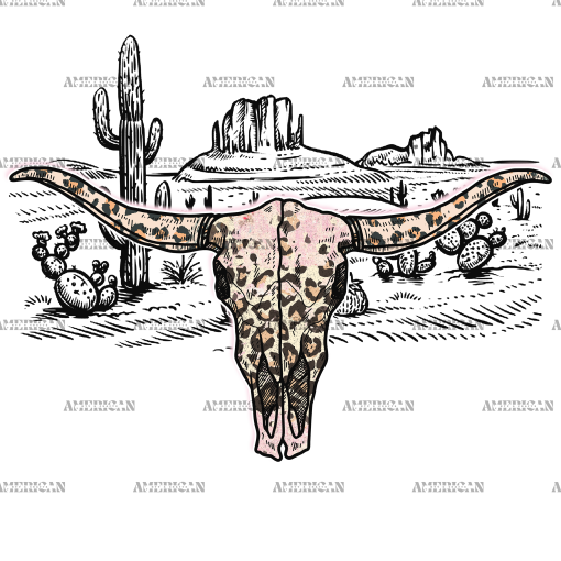 Cow Skull Leopard DTF Transfer
