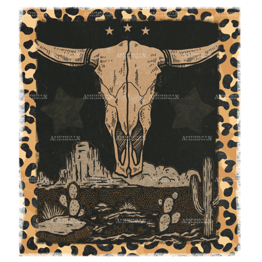 Longhorn Skull Retro DTF Transfer