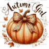 Autumn Girl Pumpkin DTF Transfer