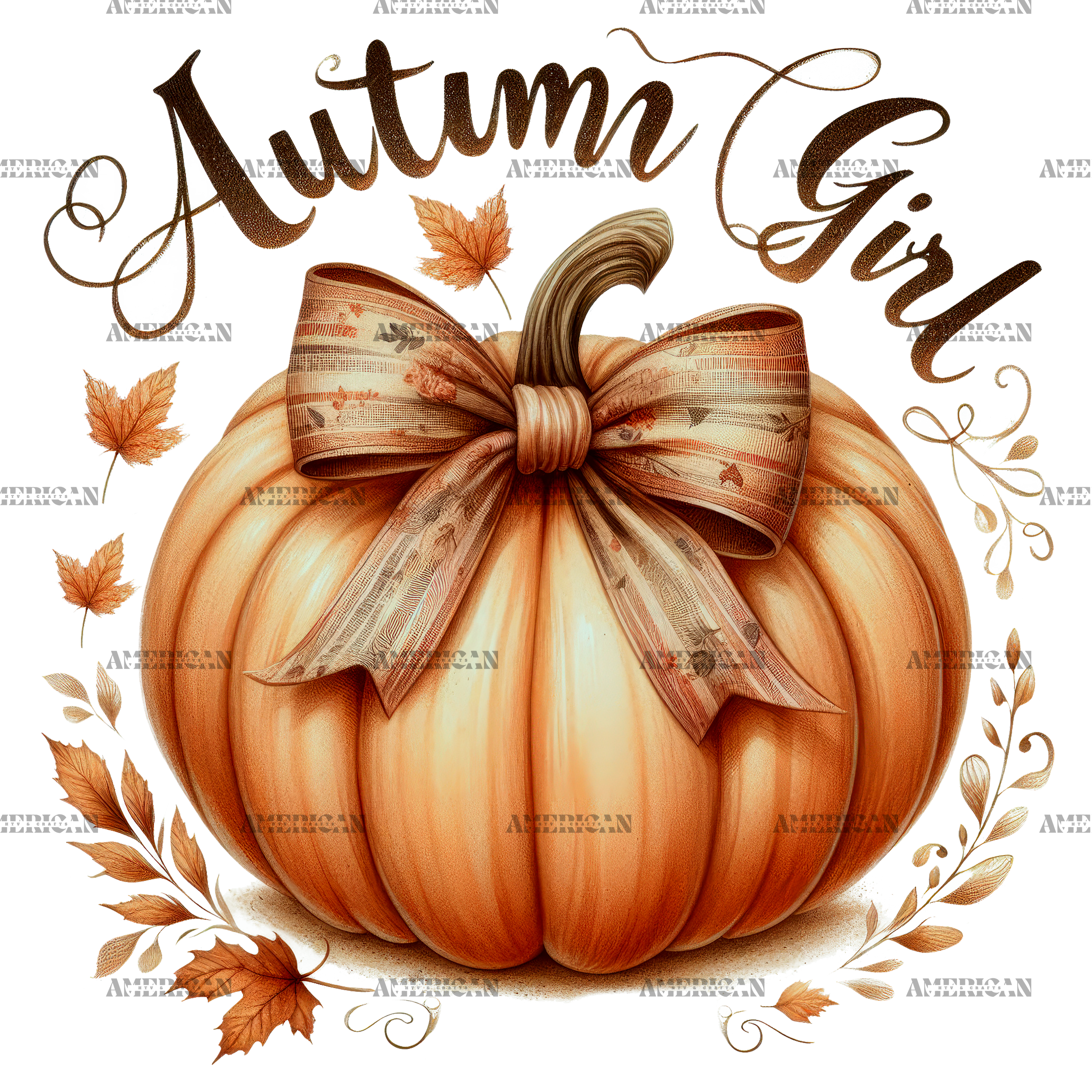 Autumn Girl Pumpkin DTF Transfer