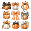 Autumn Pumpkins Bows-1 DTF Transfer