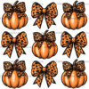 Autumn Pumpkins Bows-2 DTF Transfer