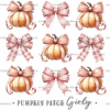 Autumn Pumpkins Bows-7 DTF Transfer