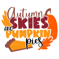 Autumn Skies And Pumpkin DTF Transfer