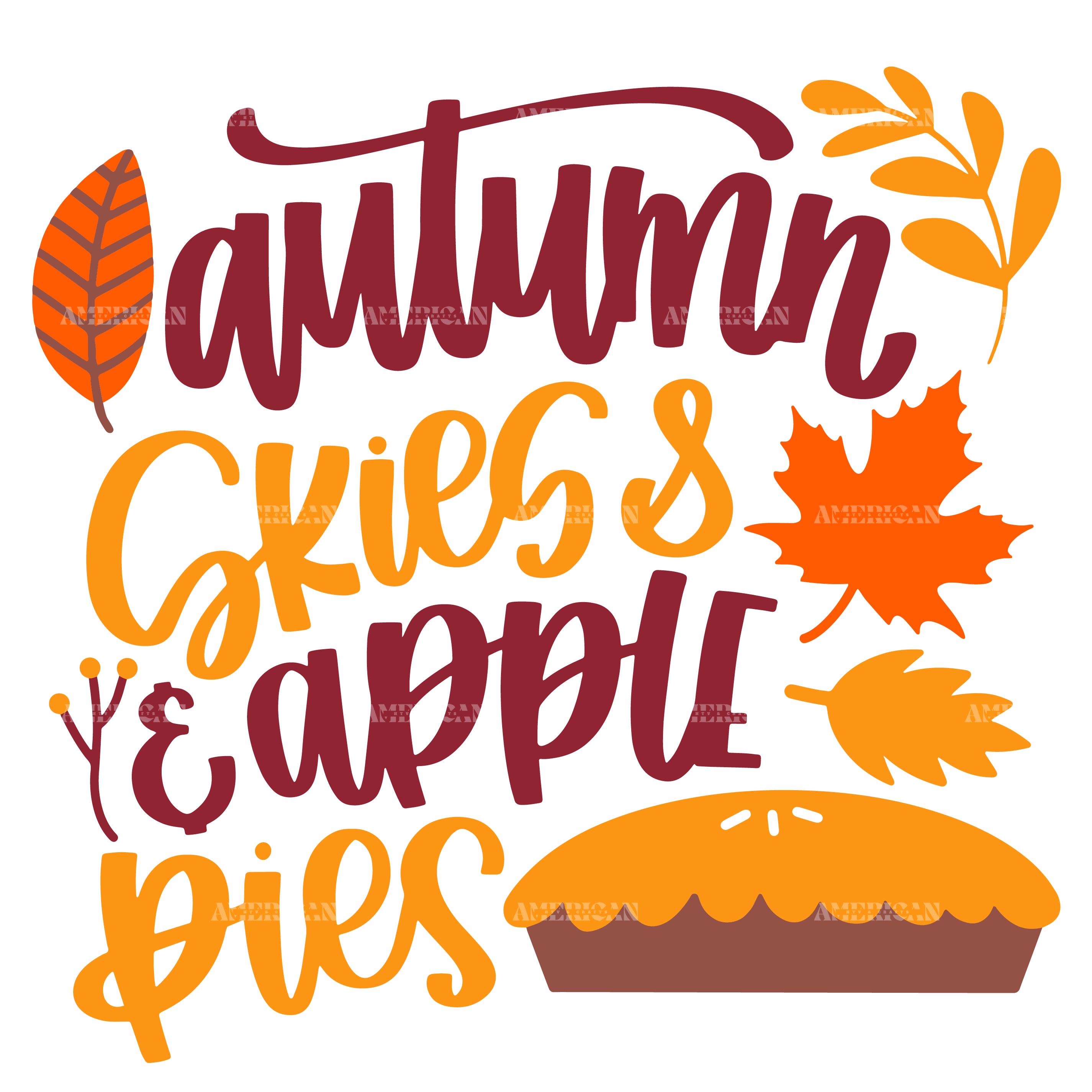 Autumn Skies Apple Pies DTF Transfer