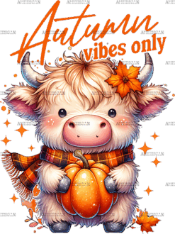 Autumn Vibes Only Cow DTF Transfer