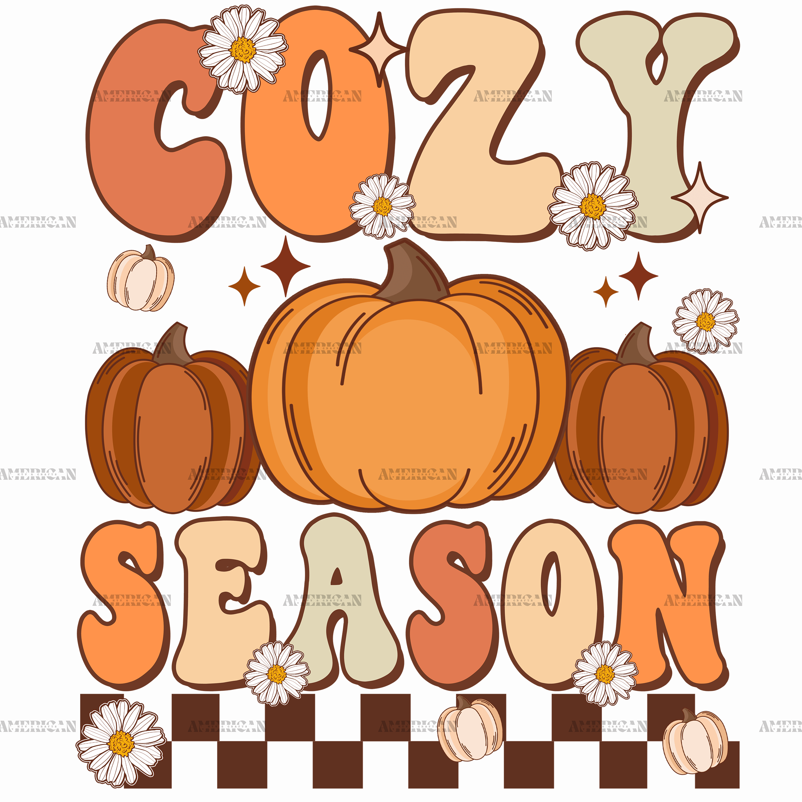 Cozy Season Pumpkin DTF Transfer