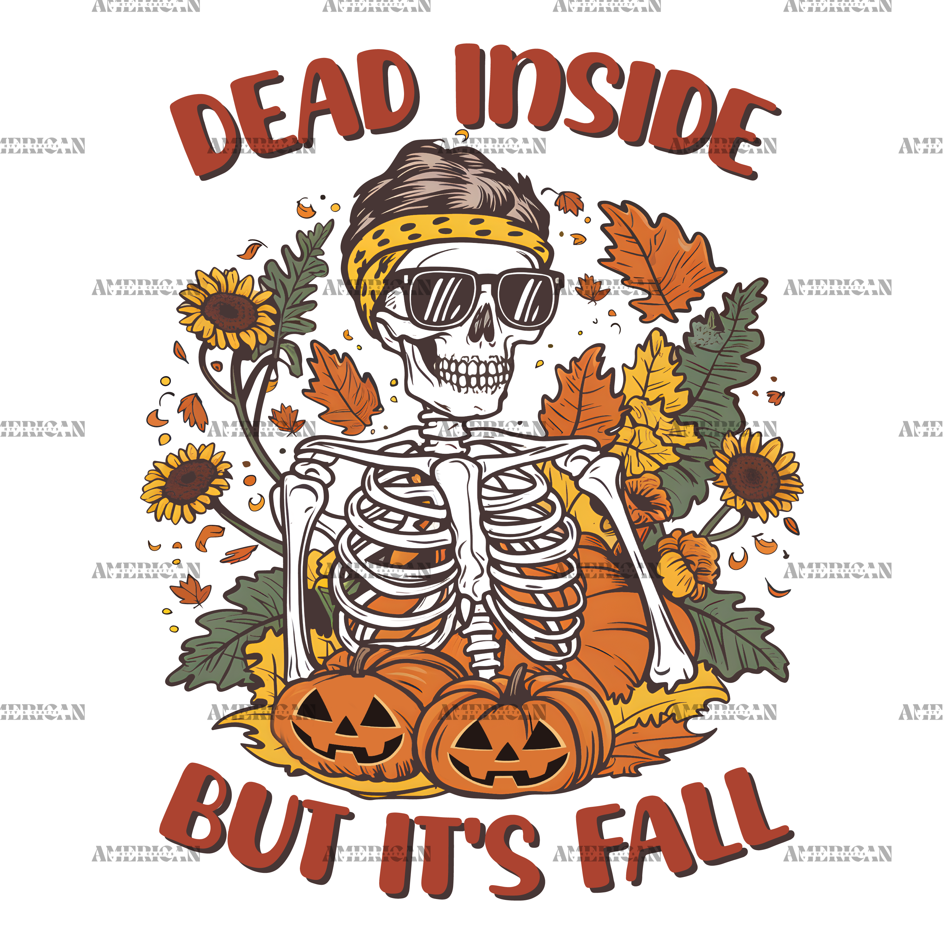 Dead Inside But Its Fall DTF Transfer