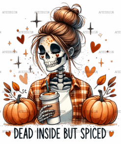 Dead Inside But Spiced Pumpkin DTF Transfer