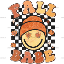 Fall Babe Checkered Dotted DTF Transfer