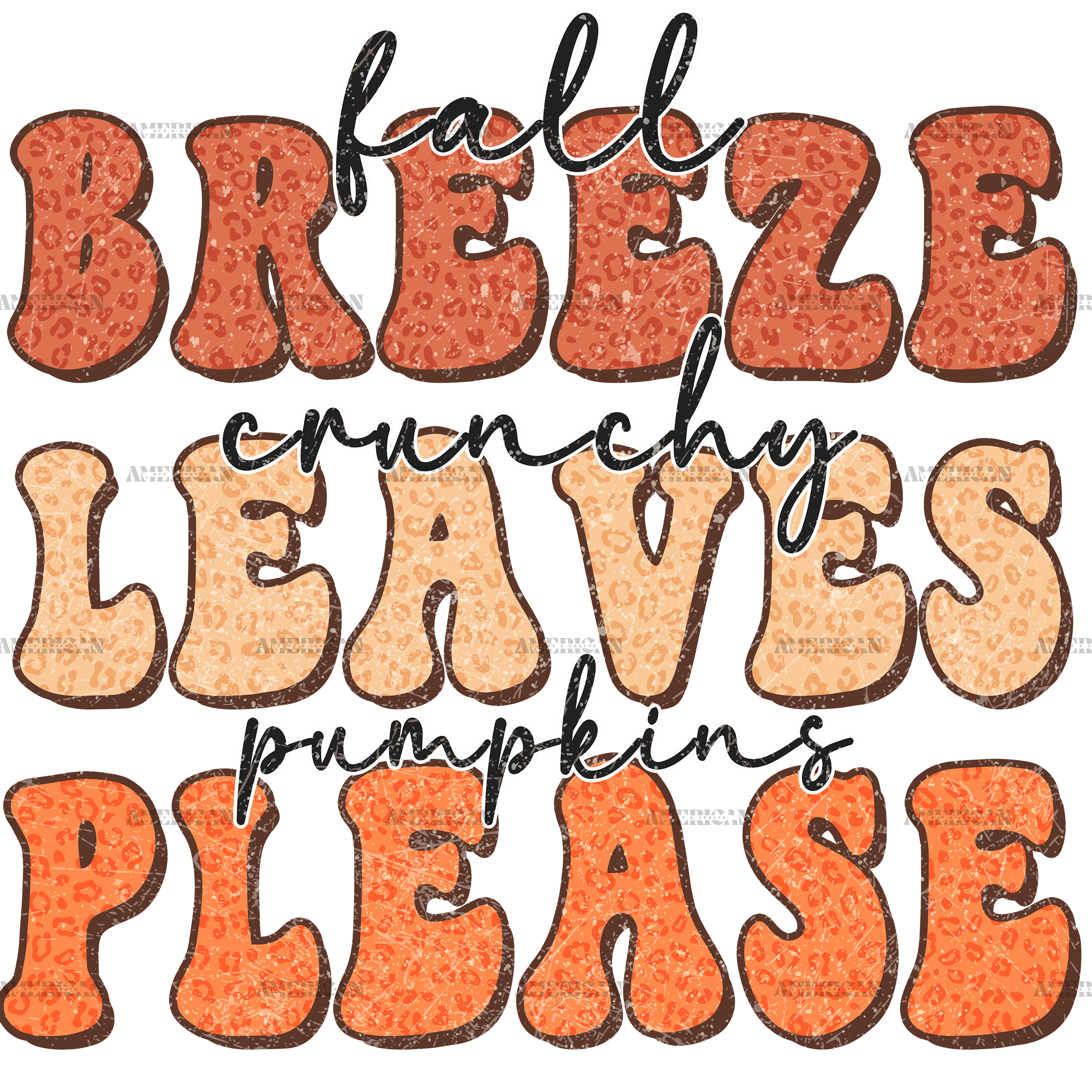 Fall Breeze Crunchy Leaves Dotted DTF Transfer