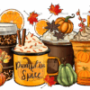 Fall Coffee Cups DTF Transfer