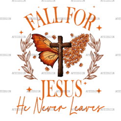 Fall For Jesus He Never Leaves-1 DTF Transfer