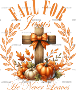 Fall For Jesus He Never Leaves-3 DTF Transfer